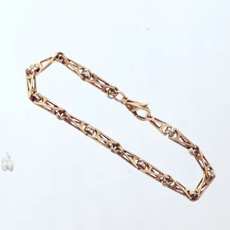 Armband ostämplad, längd 18,5cm, bredd 5mm, 14k Vikt: 9,8 g