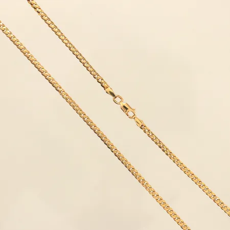 Kedja manglad Pansar, längd 46cm, bredd 2,8mm, skev, 18K  Vikt: 5,8 g