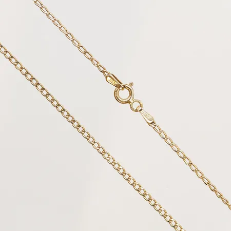 Kedja, glas Pansar, längd: 60 cm, bredd: 1,5 mm, 14K guld. Vikt: 1,9 g