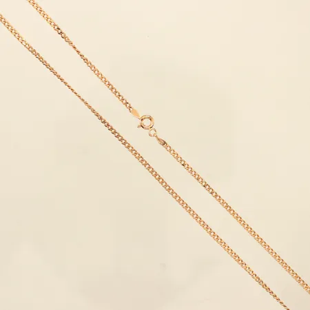 Kedja Pansar, längd 51,5cm, bredd 2mm, GHA, 18K  Vikt: 3,4 g