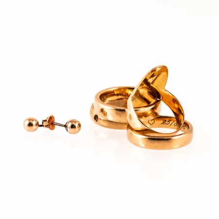 Diverse defekt/graverat guld. 19,4g i 18K & 0,6g i 14K