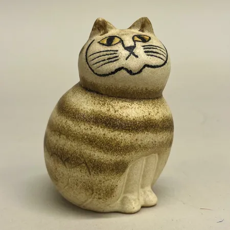 Figurin, katt, höjd 8,5cm, Mia mini, design Lisa Larson (1931-2024), Gustavsberg, signerad, stengods