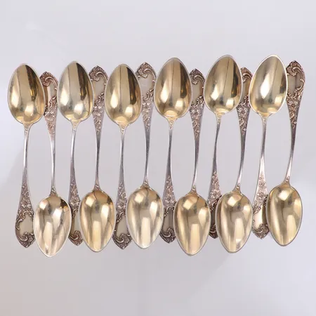 12 mockaskedar, längd 11,5cm, skeva, 830/1000 silver Vikt: 143,4 g