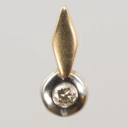 Hänge med diamant ca 0,15ct,  15x5mm, rödguld/vitguld, 14K Vikt: 1,8 g