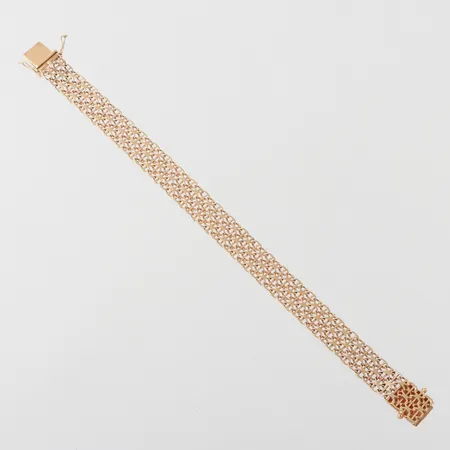 Armband X-länk, Brofod Aktiebolaget Falköping 1975, längd ca 18.5 cm, bredd 10.2 mm, 18k. Vikt: 14,8 g
