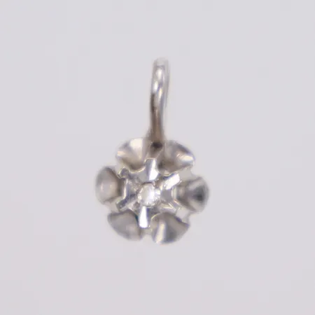 Hänge med diamant 1xca 0,005ct, 10mm, vitguld 18KJ Vikt: 0,4 g