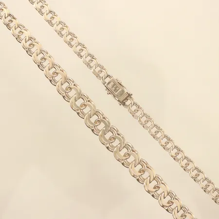 Collier doserad Bismarck, längd 50cm, bredd ca 7-12mm, glapp lås, 925/1000 silver  Vikt: 42,9 g
