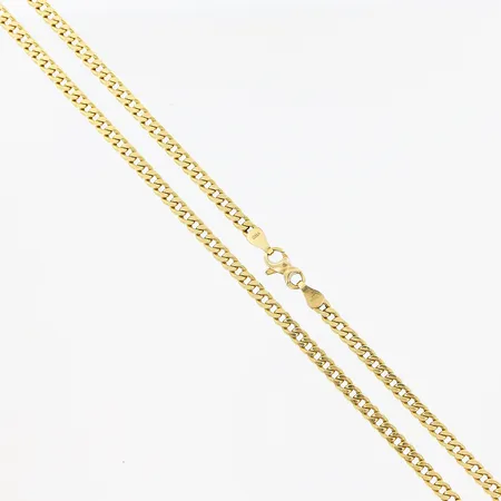 Kedja, Pansar, 49cm, bredd 3mm, ihålig, GHA, 18K.  Vikt: 9,1 g