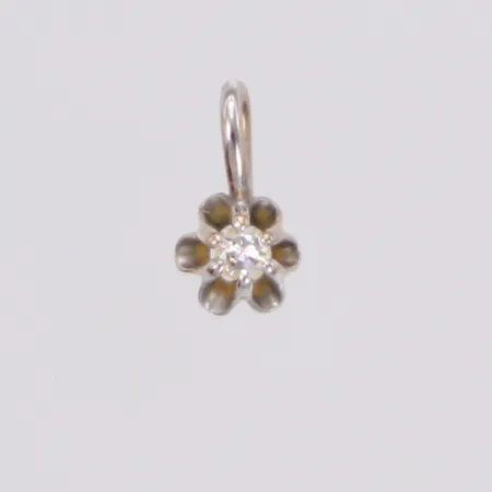Hänge längd 7,8mm, bredd 4,1mm, med diamant 1xca0,02ct, vitguld, ostämplad, 18K Vikt: 0,2 g
