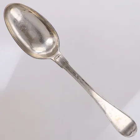 Sked, längd 23cm, otydlig tillverkare, år 1785, monogram, 830/1000 silver Vikt: 65 g