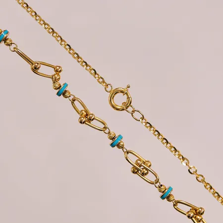 Collier, 46cm, liten buckla på lås, 21K 12,1g.