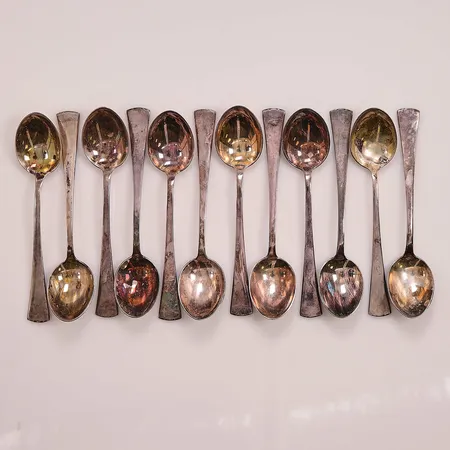 12 Kaffeskedar, 11cm, 925/1000 Silver 161,6g.