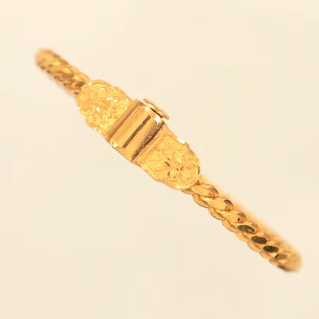 Stelt armband, ca Ø6,5cm, innermått 19cm, bredd 4mm, öppningsbart, 22K  Vikt: 30,3 g