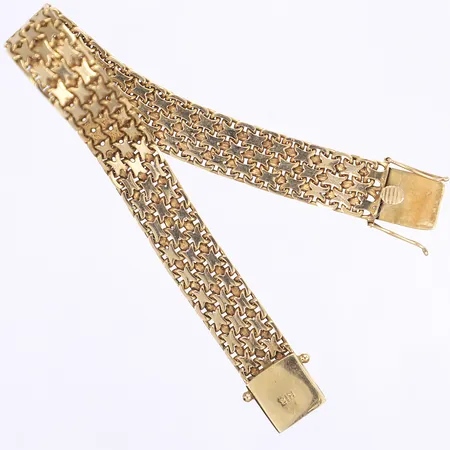 Armband X-länk, 18xm, bredd 10mm, smärre bruksslitage, 18K Vikt: 25,4 g