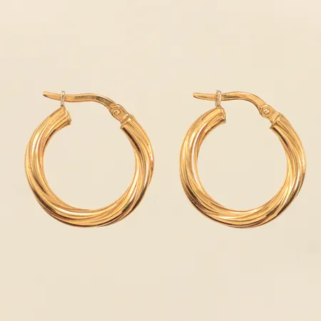 Ett par örhängen creoler, Ø19,4mm, bredd 3,2mm, 18K  Vikt: 2,1 g