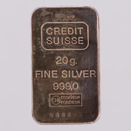 Silvertacka Suisse, 31x18,5mm, serienummer 044465, bruksskick, silver 925/1000  Vikt: 20 g