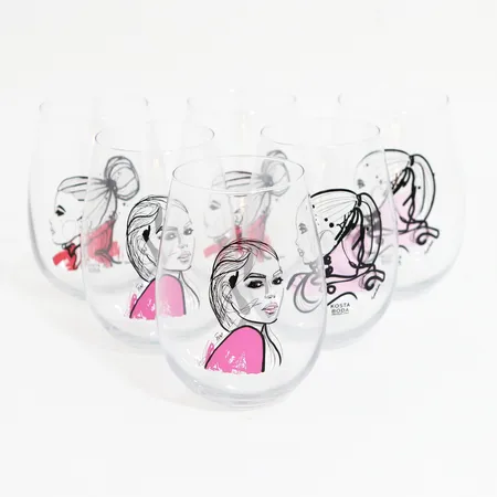 Sex dricksglas, Kosta Boda "All about you", höjd: 12cm, 57cl, originalförpackningar Skickas med paket.