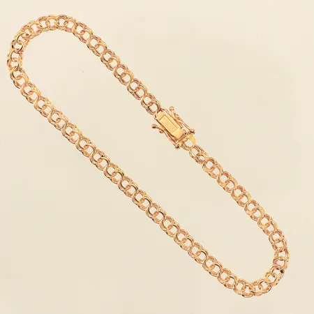 Armband Bismarck, längd 19cm, bredd 3,9mm, svaga länkdelar, 18K  Vikt: 4,9 g