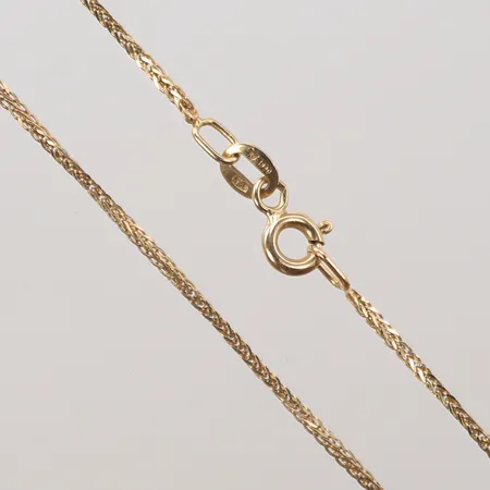 Halskedja, längd 45cm, bredd 1mm, 14K Vikt: 2,1 g