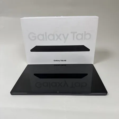 Surfplatta, Samsung Galaxy Tab A8, 32 GB, Grå, serienr:R9YTA0T9Y3Y, IMEI:355355254311904, kartong, laddare ingår ej.