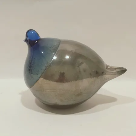Figurin, fågel, höjd 12cm, längd ca 18cm, osignerad. 