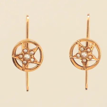 Ett par skjortknappar med pärlor, Ø8mm, 18K Vikt: 1,9 g