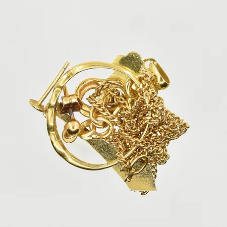 Diverse defekt guld med stenar, 18K. Vikt: 6,7 g