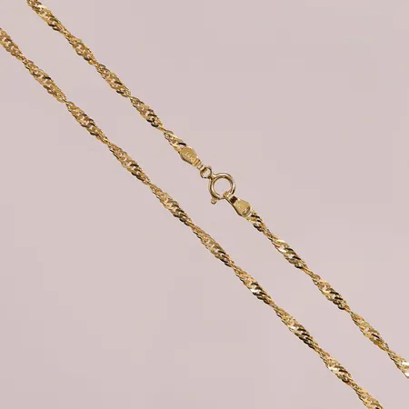 Kedja, 49cm, bredd:2mm, 14K 4,2g.