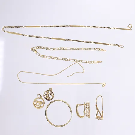Diverse guld delvis med sten 14K Bruttovikt: 14,2g Vikt: 14,2 g