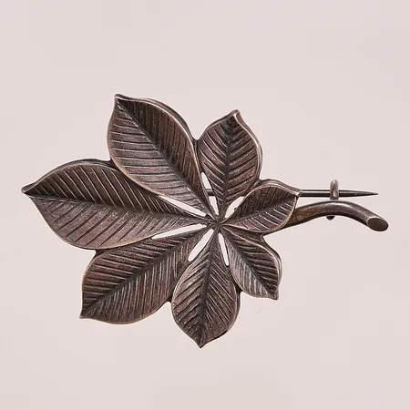 Brosch "Löv", 48mm, 830/1000 Silver 5,4g.