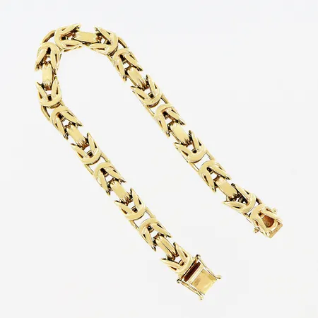 Armband, Kejsar, 24cm, bredd 9mm, 18K.  Vikt: 133,8 g