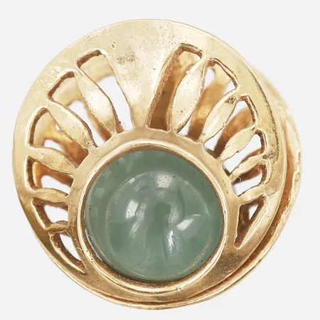 Hänge med kula i syntetisk spinell, Ø14mm, tillverkad av Alton, Falköping 1976, 18K guld Vikt: 2,3 g