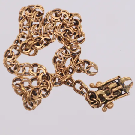 Armband Bismarck, längd 18,5cm, bredd 3,5mm, NSE år 1997, Köping, defekt, 18K  Vikt: 4,2 g