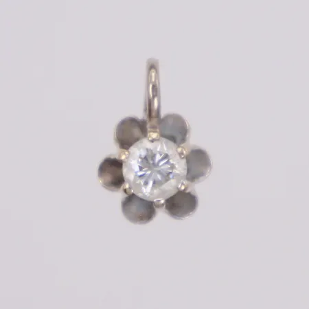 Hänge med diamant 1xca0,18ct, 9mm, vitguld, 18K Vikt: 0,4 g