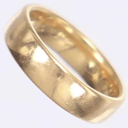 Ring, slät, stl 16½, bredd 5mm, gravyr, 18K Vikt: 5,9 g