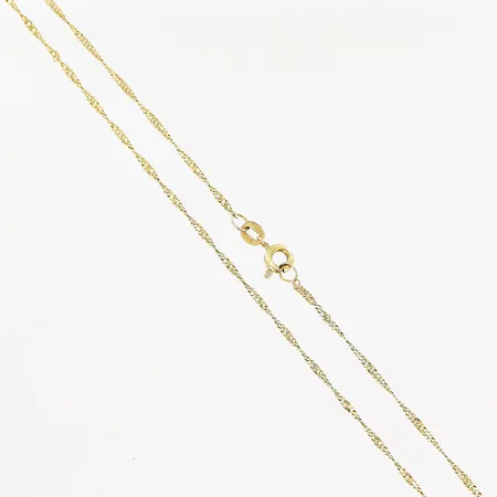Kedja, Singapore, 42cm, bredd 1,5mm, defekter, 18K.  Vikt: 2,8 g