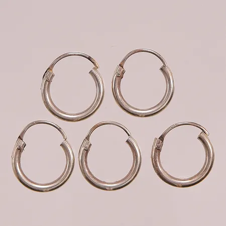 5 Örhängen, 12mm, 925/1000 Silver 2g.