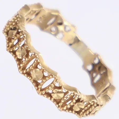 Ring, filigranarbete, stl 16½, bredd 2-4mm, storleksändrad, 18K Vikt: 1,1 g