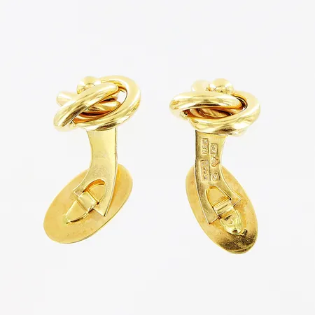 Ett par manschettknappar, 14x15mm, 18K.  Vikt: 10,2 g