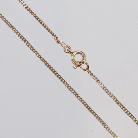 Kedja pansar, 41cm, bredd 1mm, ojämna länkar, ostämplad 18K Vikt: 2,7 g