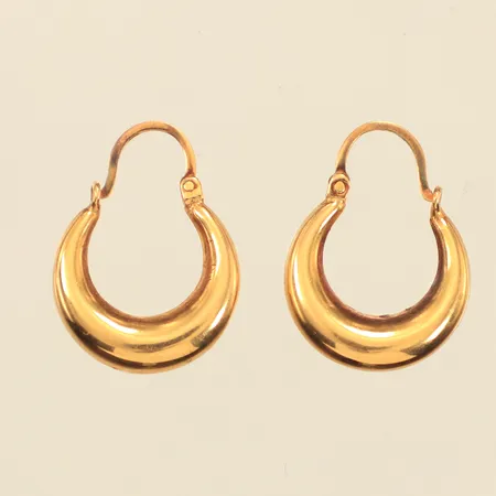 Ett par örhängen creoler, Ø14mm, bredd 3,6mm, 18K  Vikt: 1,7 g