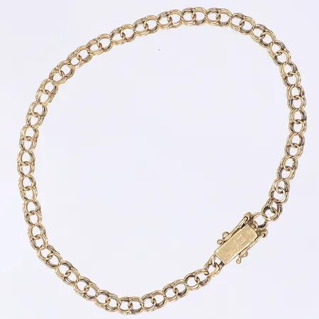 Armband, bismarck, 18,5cm, bredd 4mm, bruksslitage, 18K  Vikt: 4,4 g