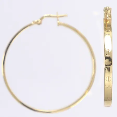 Ett par örhängen, creoler, Ø38mm, bredd 3mm, ihåliga, OBS ej märkesvara, 18K Vikt: 3,4 g