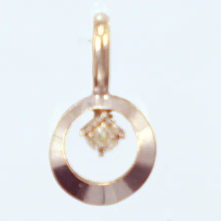 Hänge vitguld, vit sten, längd 14,0mm, Ø7,7mm, 18K Vikt: 0,8 g