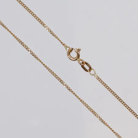 Kedja pansar, 38cm, bredd 1mm, GHA, 18K  Vikt: 2,3 g