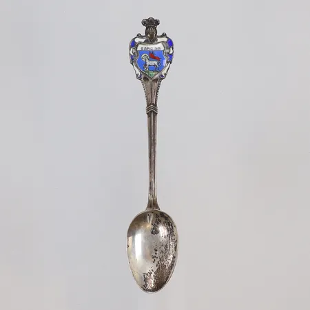 Souvenirsked "Barding" med emalj, 10,5cm, Silver 830/1000 Vikt: 9,7 g