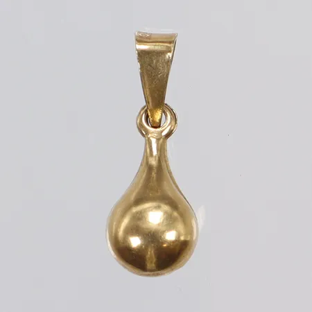 Hänge droppe, 15x6mm inklusive hängöglan, ihålig, bucklig,18K  Vikt: 0,4 g