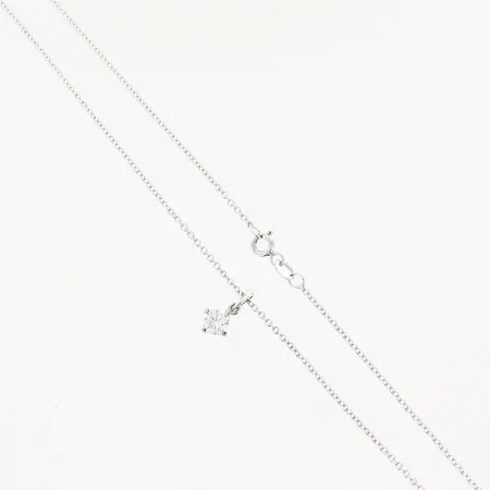 Hänge 12x7mm, diamant ca 0,50ct, brilljantslipad, uppskattad kvalité ca W/P,  kedja Ankar, 45cm, bredd 1mm, SCO/Svedbom, vitguld, 18K Vikt: 3,7 g