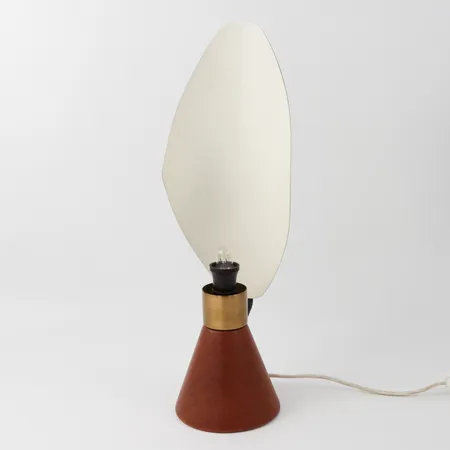 SVEND AAGE HOLM-SØRENSEN. Bordslampa, "E1296", metall, trä, ASEA, 1900-talets mitt,kupan saknas. Vikt: 0 g Skickas med postpaket.