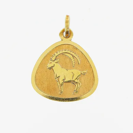 Hänge, stenbock, 24x17mm, 18K.  Vikt: 1,6 g